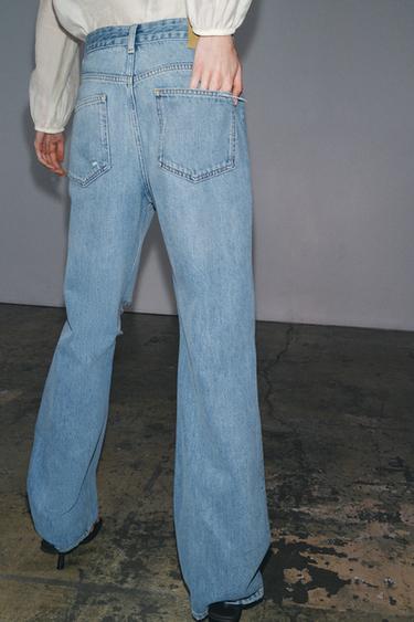JEAN ZW COLLECTION DROIT TAILLE NORMALE DÉCHIRÉ - Bleu clair de Zara - Image 3