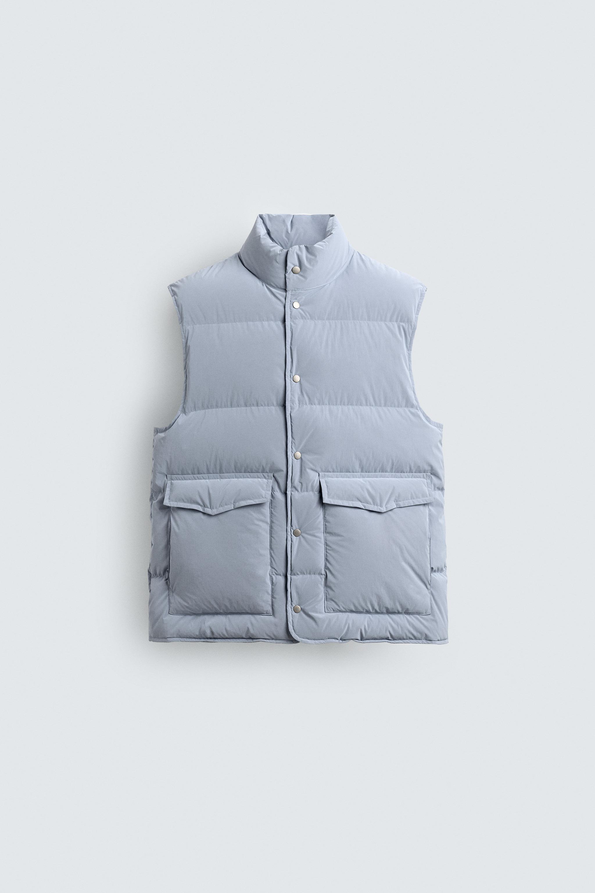 100%ダウンベスト - 空色 | ZARA Japan / 日本