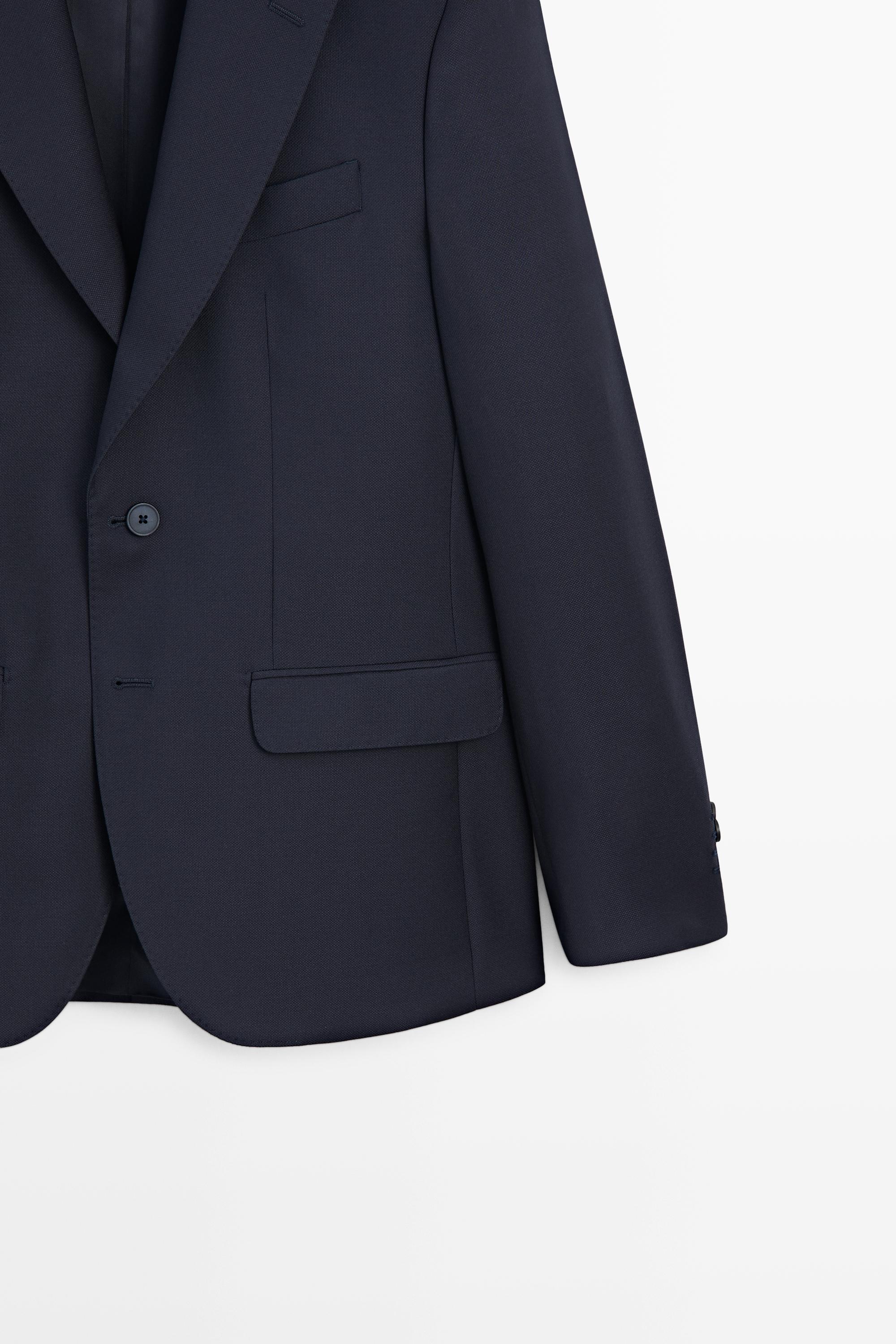 Textured suit blazer