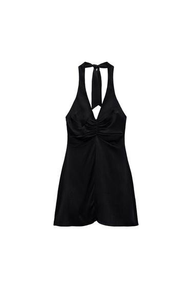 TEXTURED SATIN DRESS