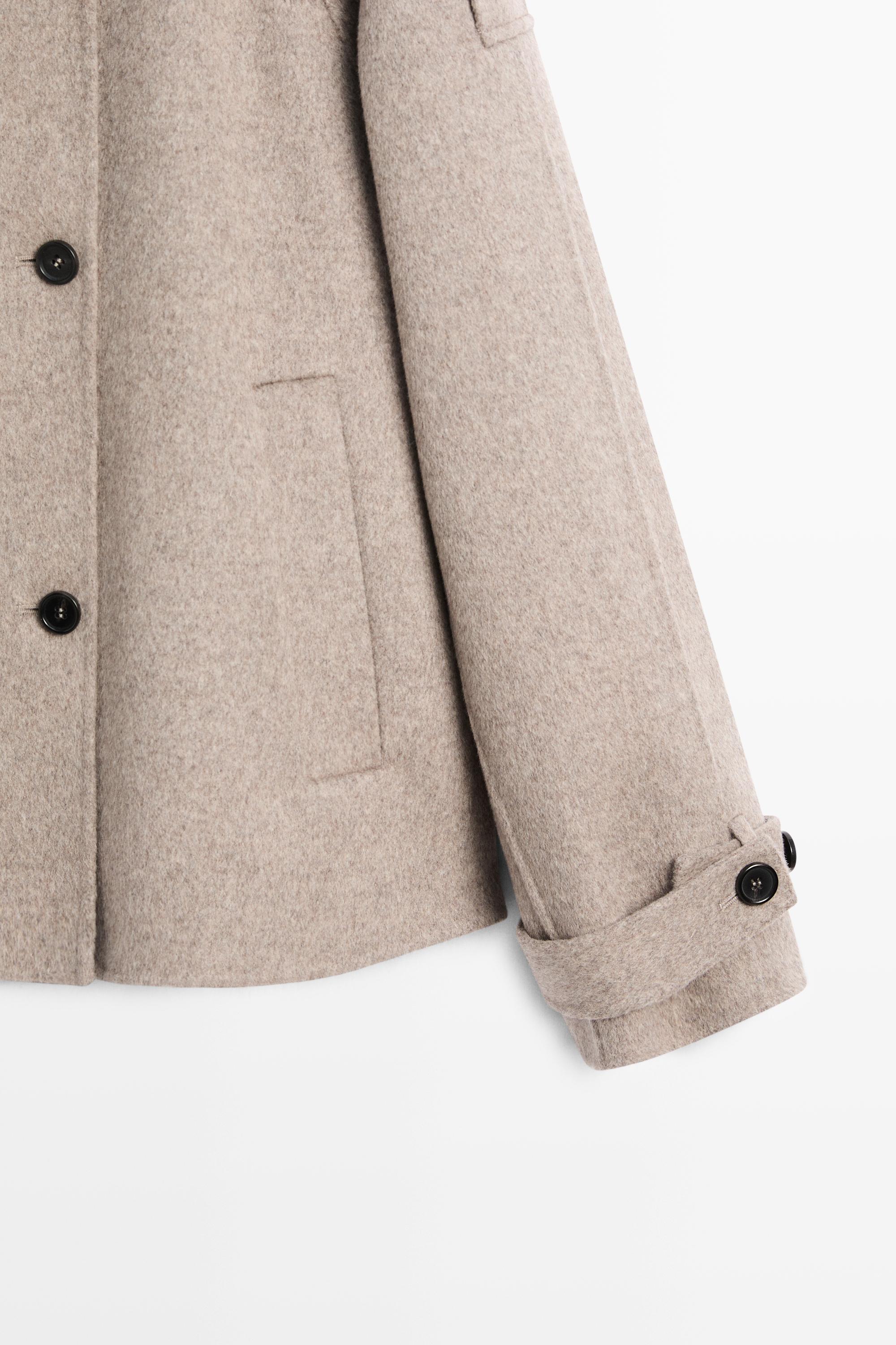 Cropped button detail trench coat