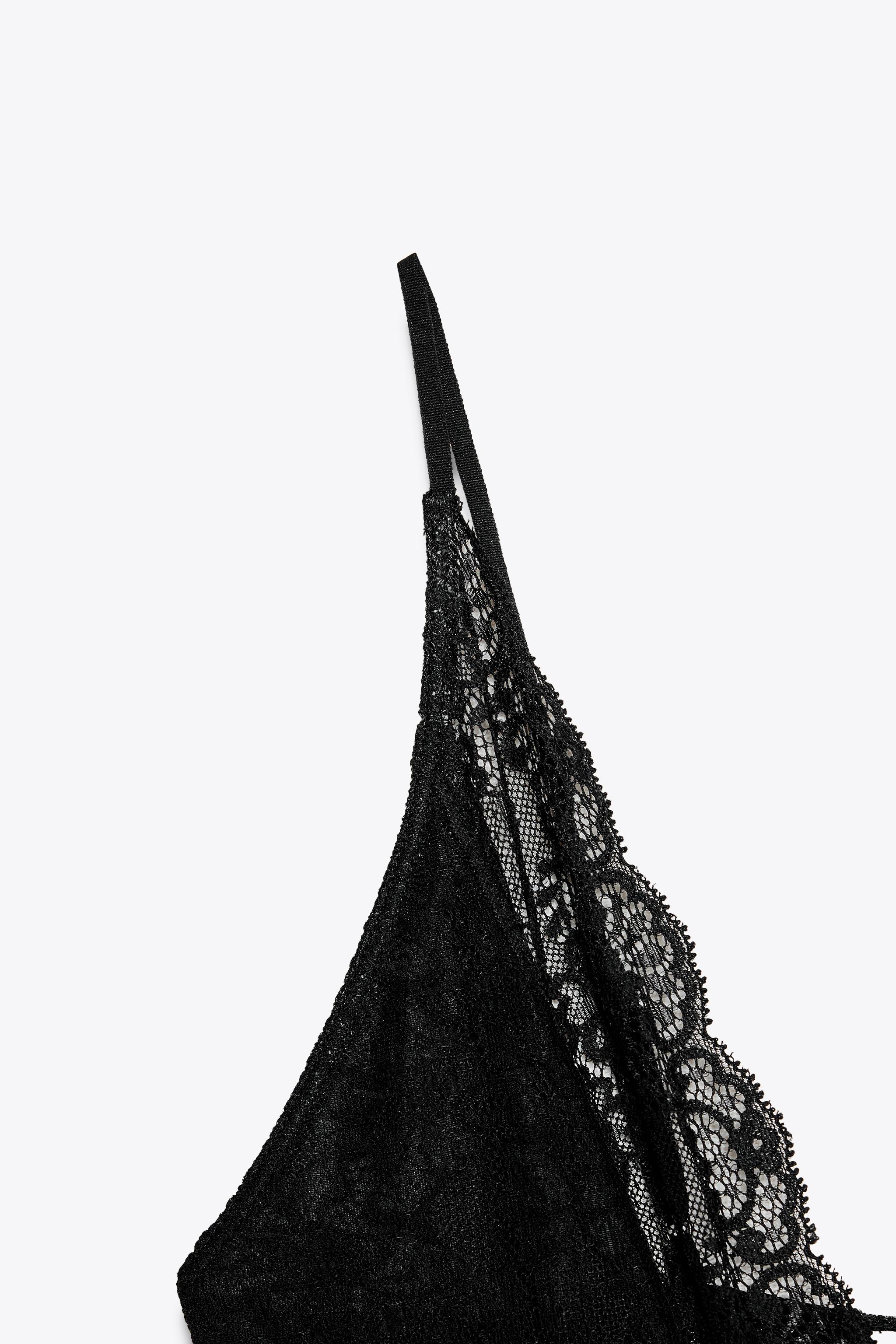 ZARA リボンレースボディスーツ 6050/360 リボンレースボディスーツ - ブラック | ZARA Japan / 日本
