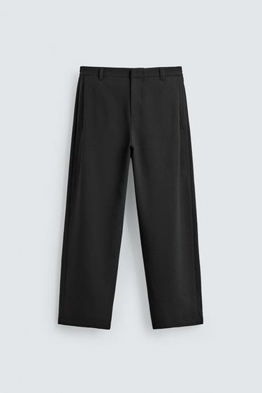 RELAXED FIT PLEATED TROUSERS - Black by Zara