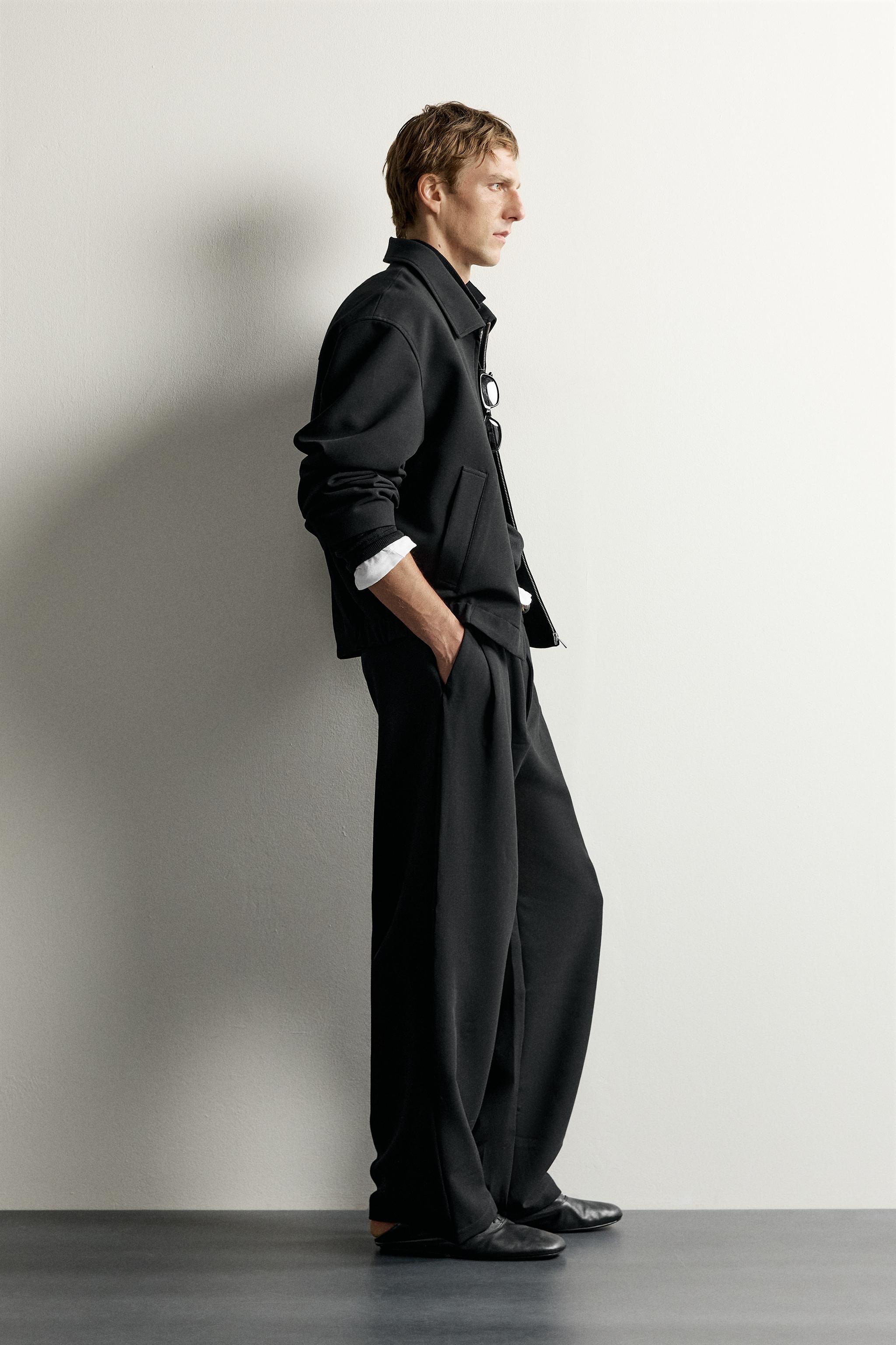 SIDE-PLEAT WIDE-FIT PANTS
