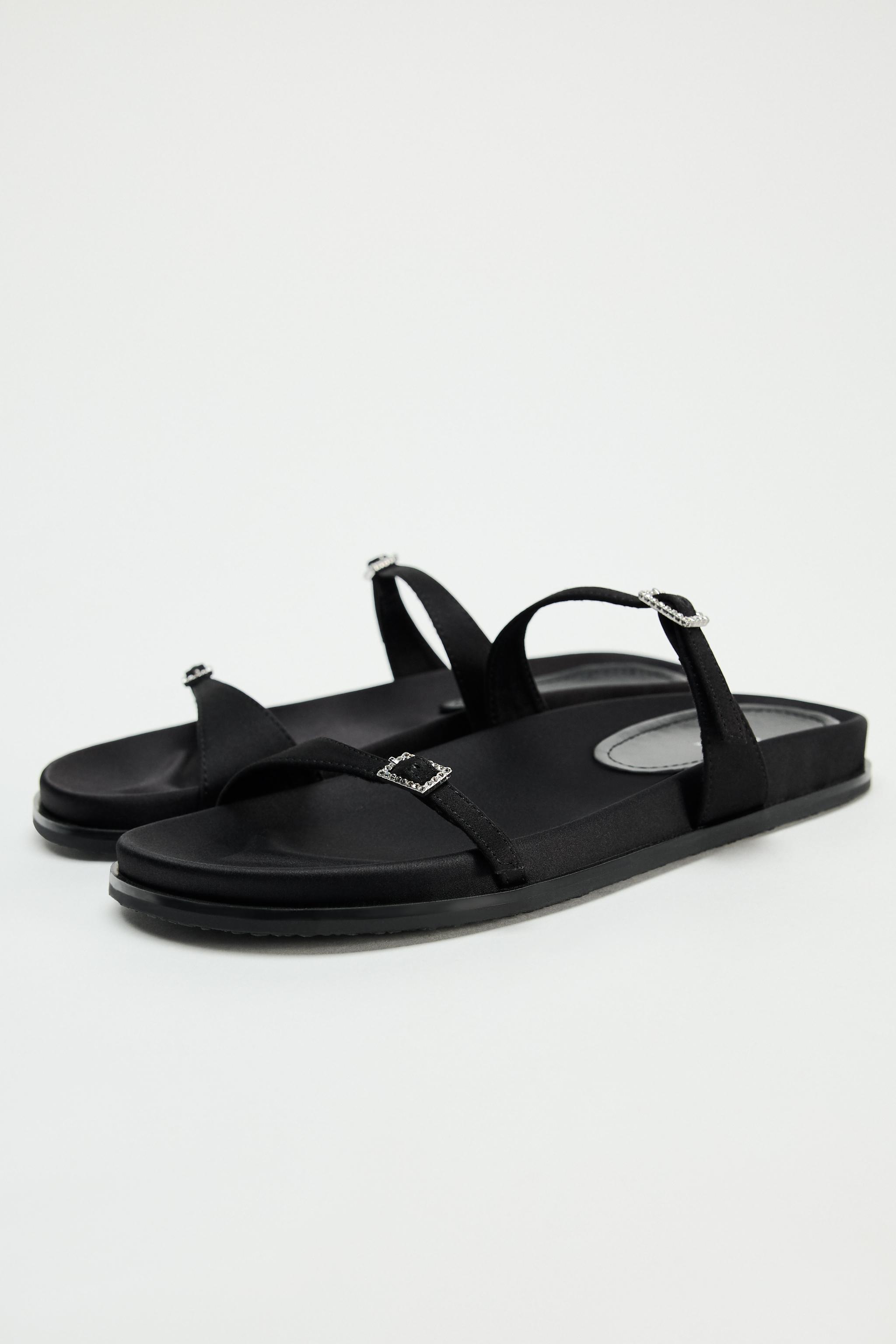 SATIN FLAT SANDALS