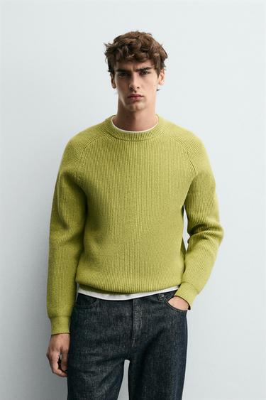RIPPENSTRICKPULLOVER - Hellgrün von Zara