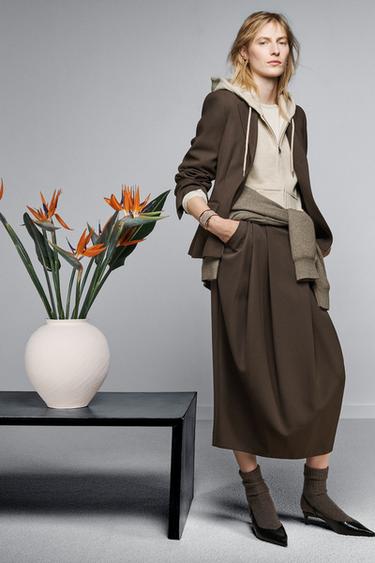 HOODIE - Tan marl by Zara