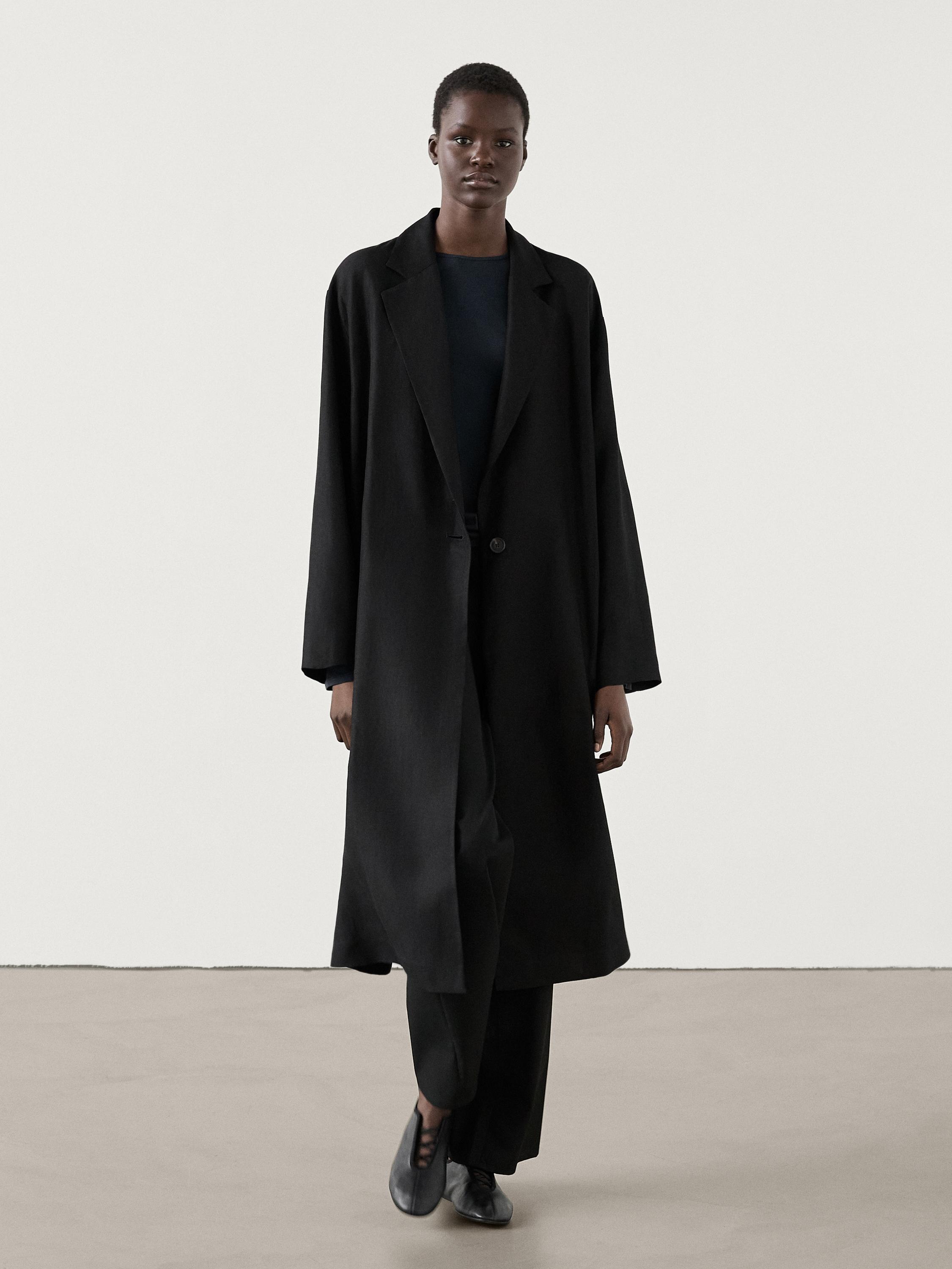 Black trench coat zara hotsell