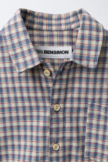 CHEMISE À CARREAUX BENSIMON ® X ZARA - Bleu de Zara - Image 2