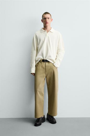 WIDE-LEG CARPENTER TROUSERS - camel by Zara - Image 0
