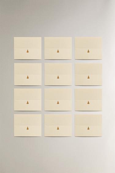 PACK OF CHRISTMAS PLACE CARDS (PACK OF 12) - Ecru by Zara - Image 0