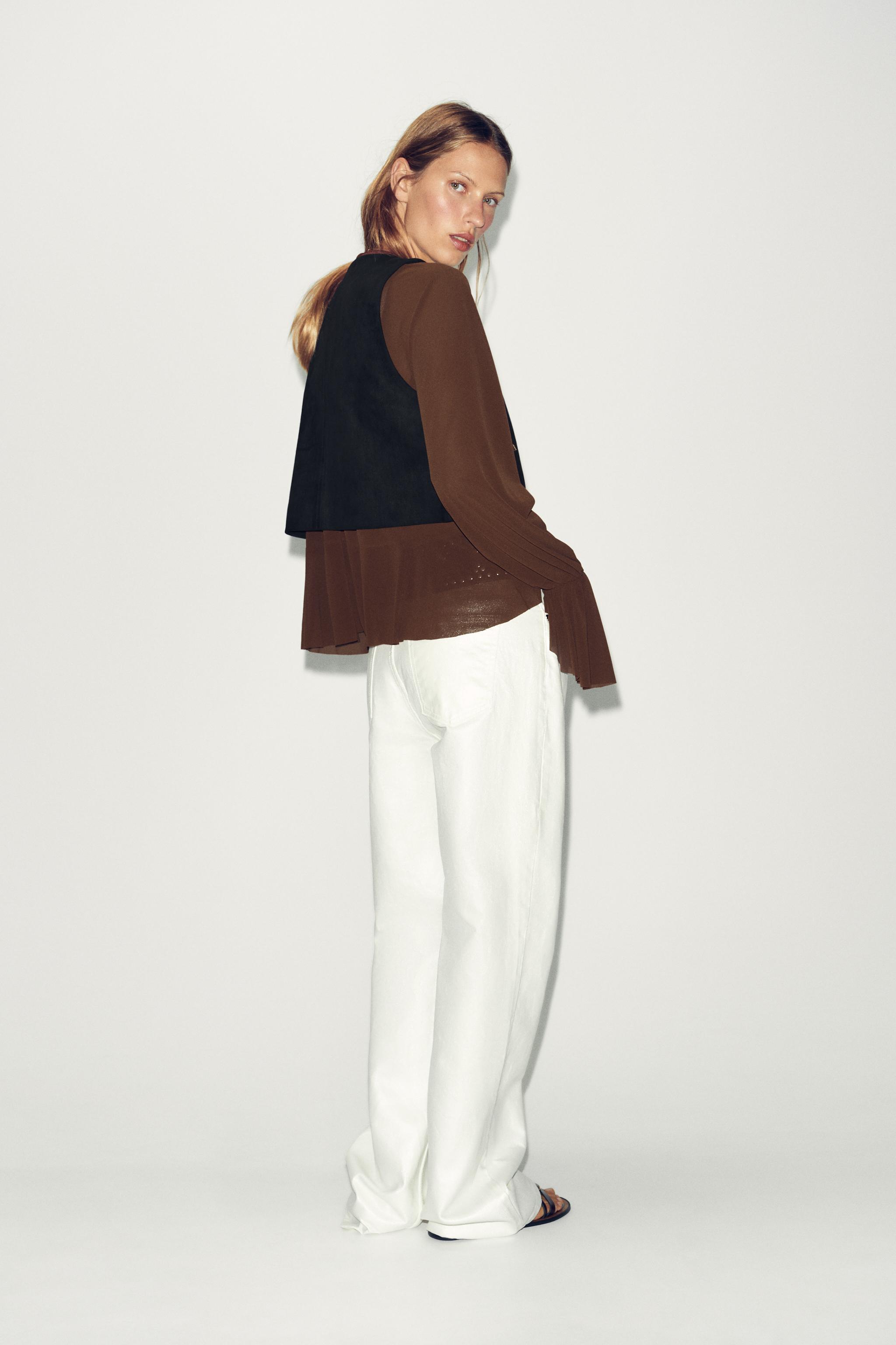 EMBROIDERED BEADED FAUX SUEDE VEST