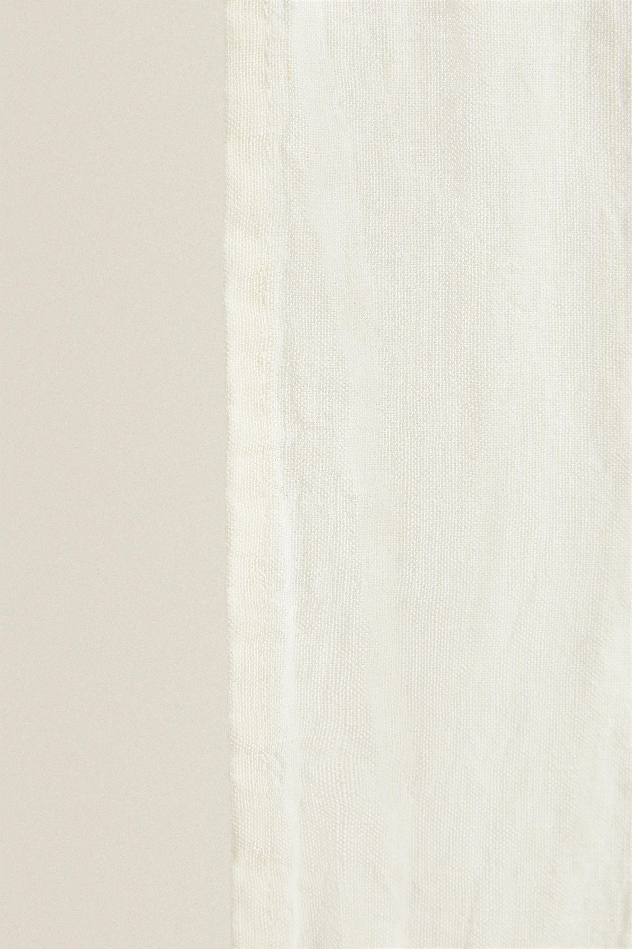 Buy Lesley White 8%Linen+92%Polyester Curtains Online - Curtarra