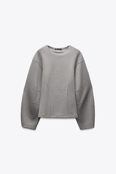 FIGURBETONTES INTERLOCK-SWEATSHIRT - Grau von Zara - Bild 0