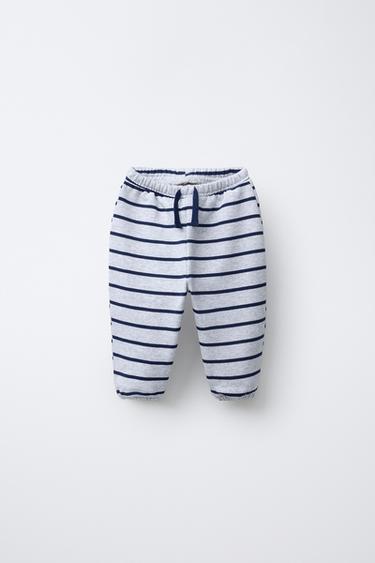 PANTALÓN FELPA JOGGER RAYAS - Gris / Azul de Zara