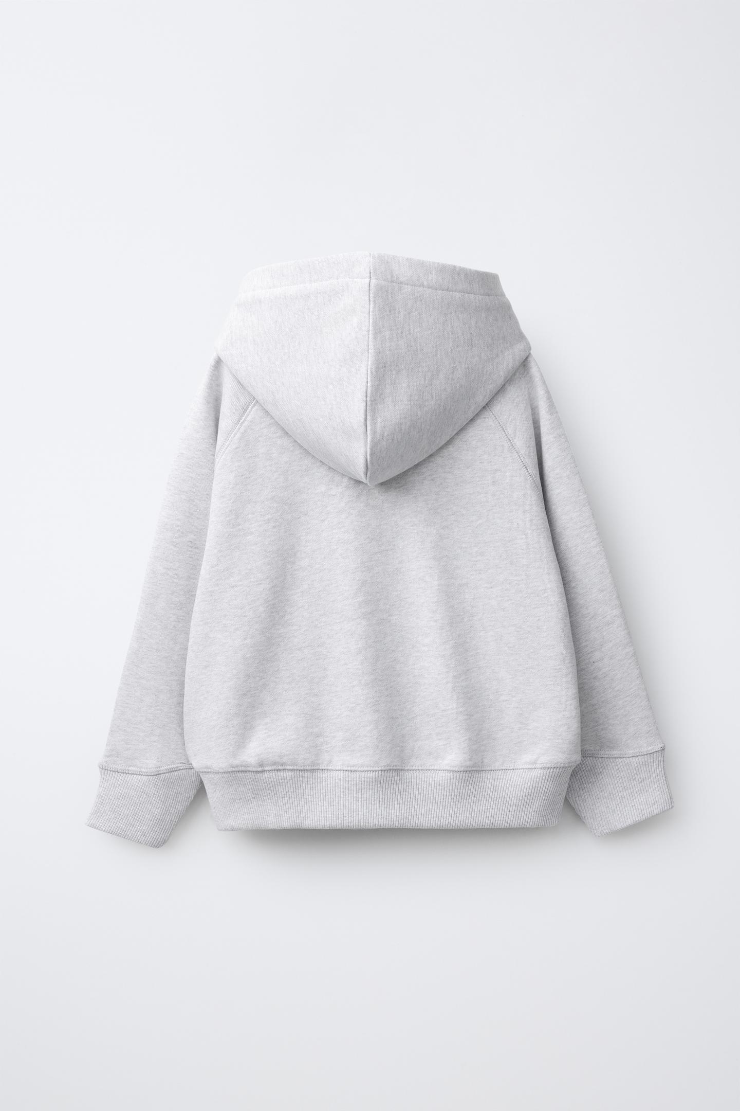 Детское худи Zara Fruit OF the Loom™ Embroidered, цвет: Серый меланжевый — фото 2