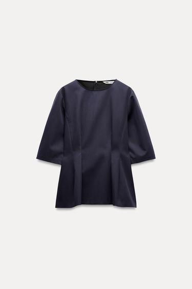 TOP PEPLUM ZW COLLECTION - Azul de Zara