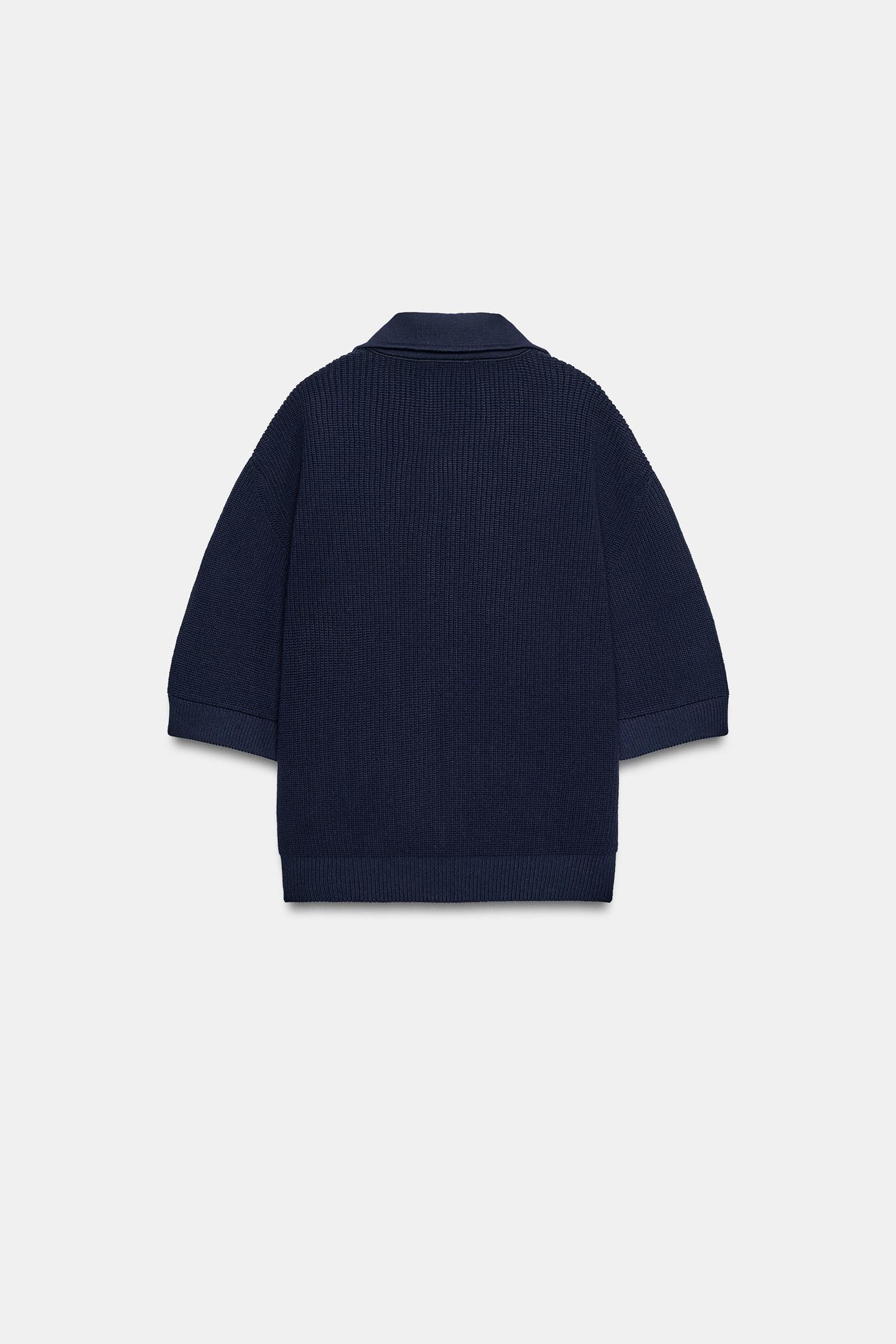 Женский кардиган Zara ZIP, цвет: Тёмно-синий — фото 7