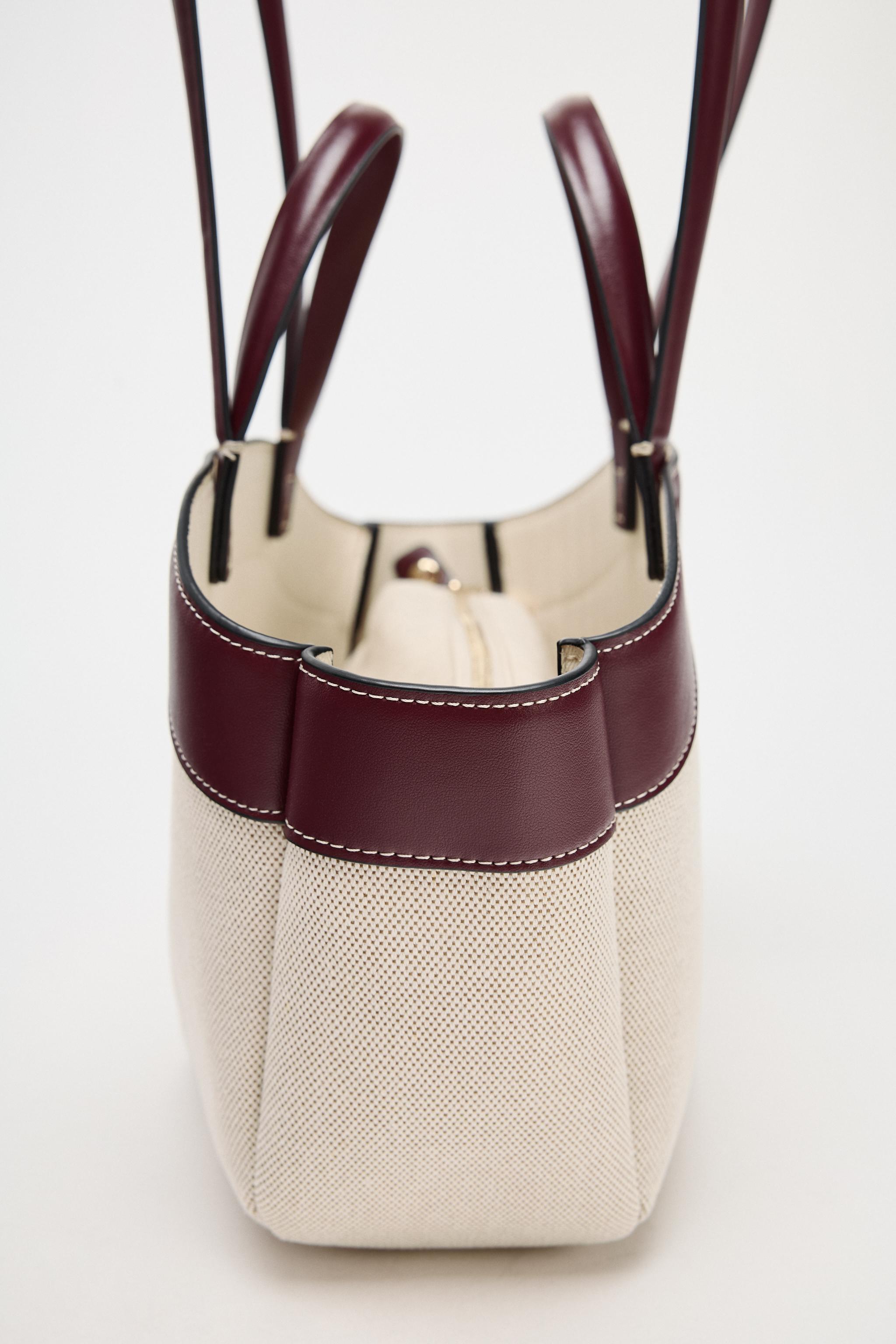 【ZARA】キャンバス地トートバッグ エクリュ | 6330/510/719 タグ付き新品☆ZARAのキャンバス地マキシバケットバッグ