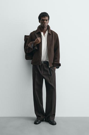 REGULAR FIT WOOL EFFECT JACKET - Brown by Zara - Image 0