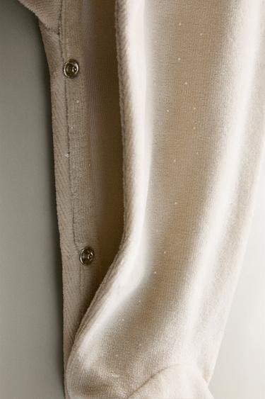 CHILDREN’S VELOUR MOON ROMPER - Grey by Zara - Image 4