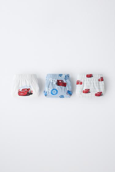 Zara 1 1/2-6 YEARS/ THREE-PACK CARS LIGHTNING MCQUEEN © DISNEY UNDERWEAR - Blue / White