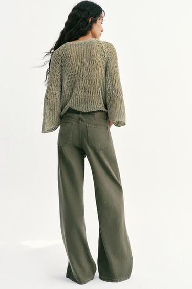 Z1975 WIDE-LEG HIGH-WAIST FLUID JEANS - Khaki by Zara - Image 5
