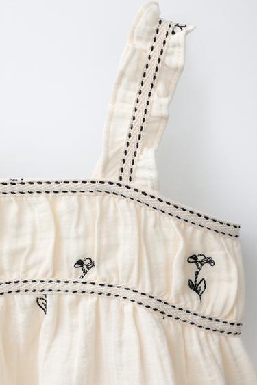 TOP TEXTURÉ BRODÉ - Écru de Zara - Image 2