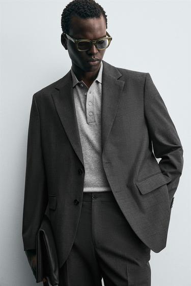BLAZER DE COSTUME À CARREAUX - Gris anthracite de Zara - Image 6