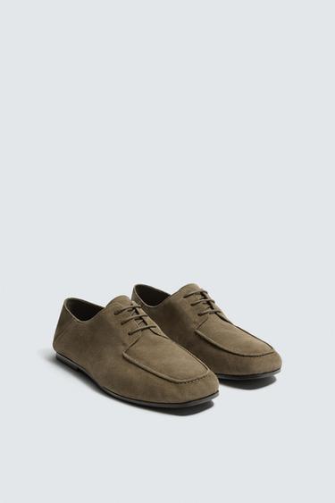 CASUAL LEREN SCHOENEN - Molgrijs van Zara