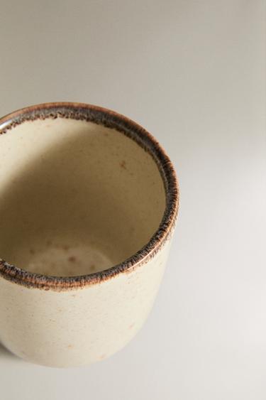 STONEWARE COFFEE CUP - Light ecru by Zara - Image 3