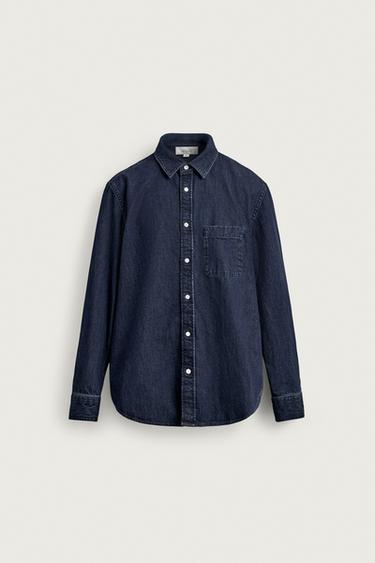 CAMISA REGULAR FIT DENIM - Marino oscuro de Zara