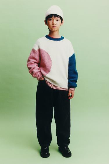 SWEATER DE MALHA MULTICOLOR COM LÃ - Cru da Zara