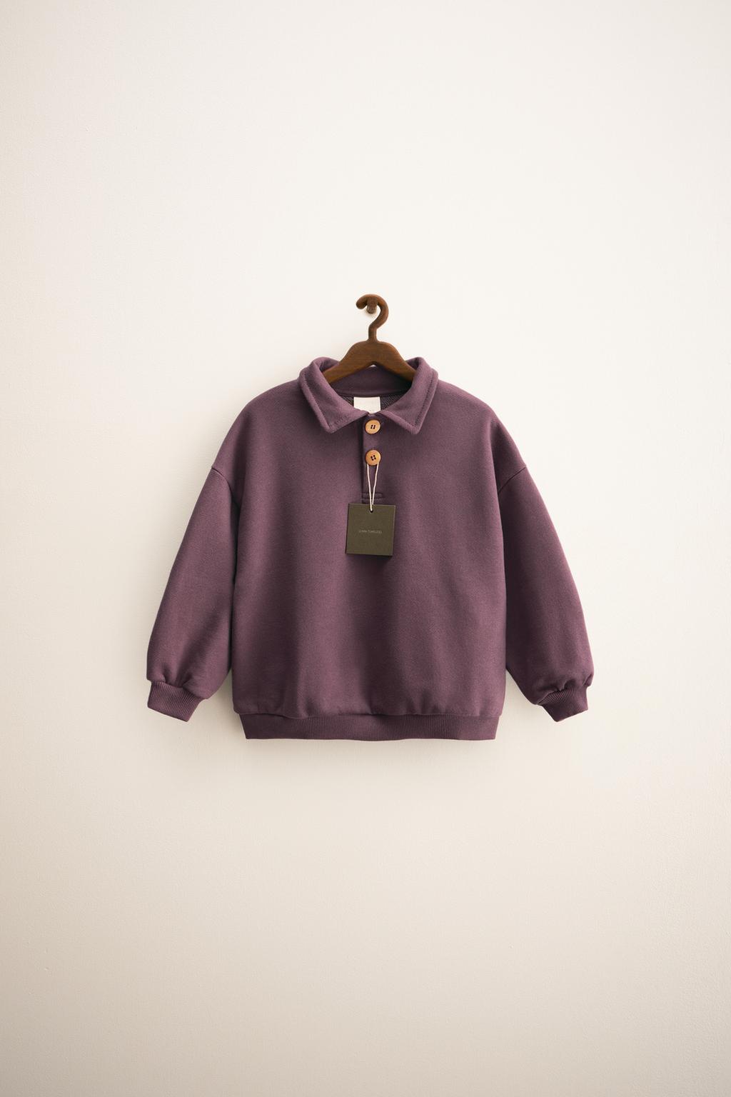 ZARA TIMELESS - SUDADERA CUELLO POLO