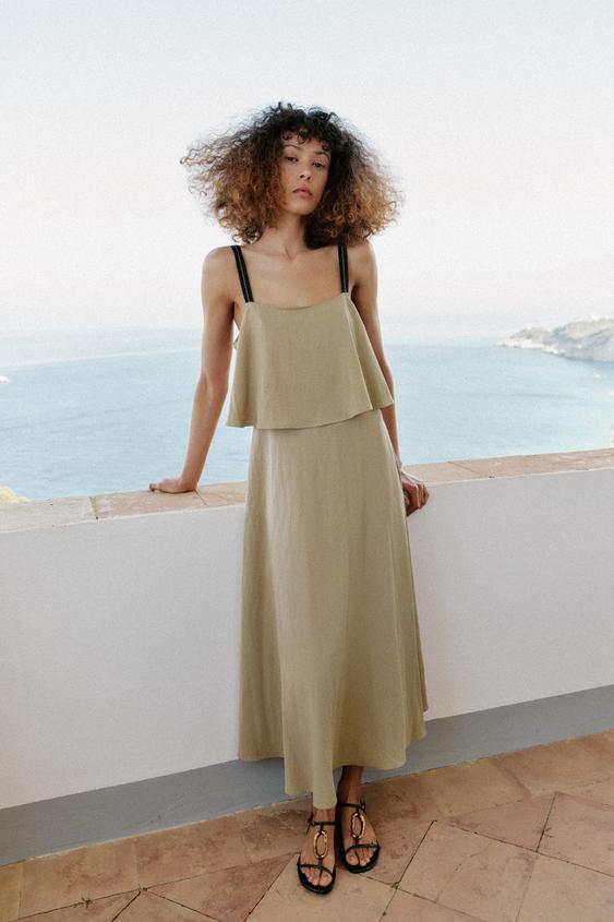 DOUBLE LAYER STRAPPY MIDI DRESS from Zara - $59.90