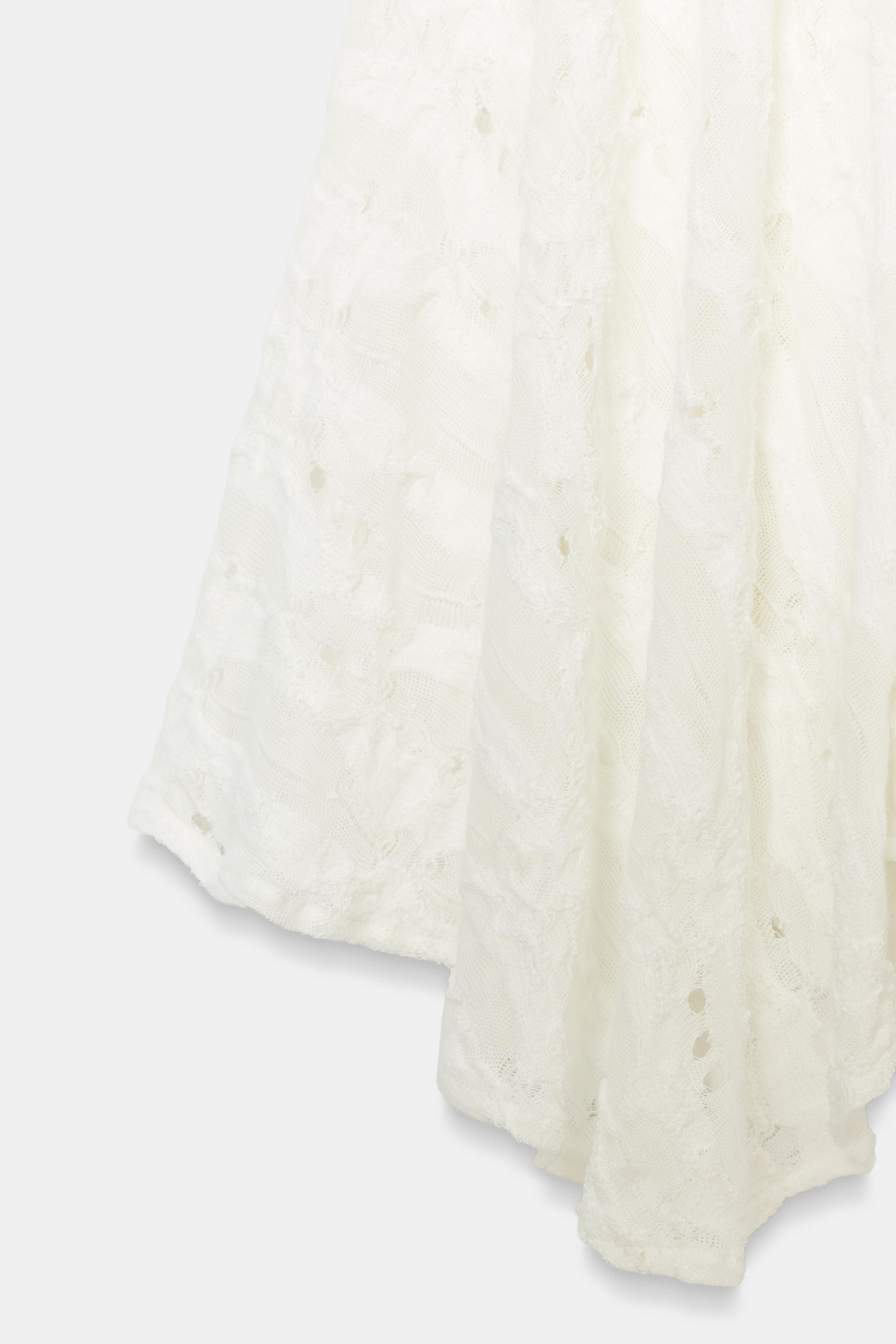 Женские юбки Zara ASYMMETRIC RIPPED MIDI SKIRT — фото 9