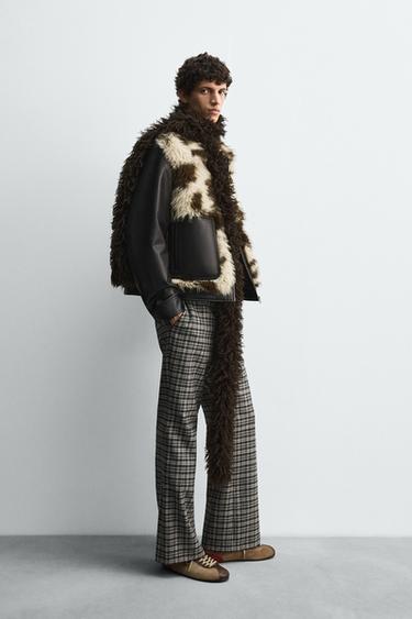 CONTRAST FAUX LEATHER JACKET HARRY LAMBERT FOR ZARA X DISNEY - Brown by Zara - Image 3
