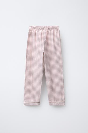 AGES 6-14 / FLANNEL GINGHAM PYJAMAS - Pink by Zara - Image 3