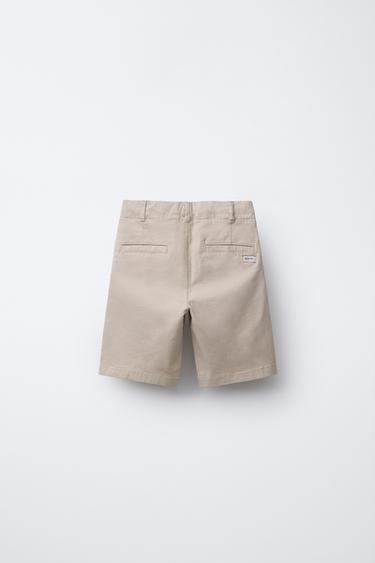 BASIC CHINO-BERMUDASHORTS IM SLIM-FIT - Hellbeige von Zara