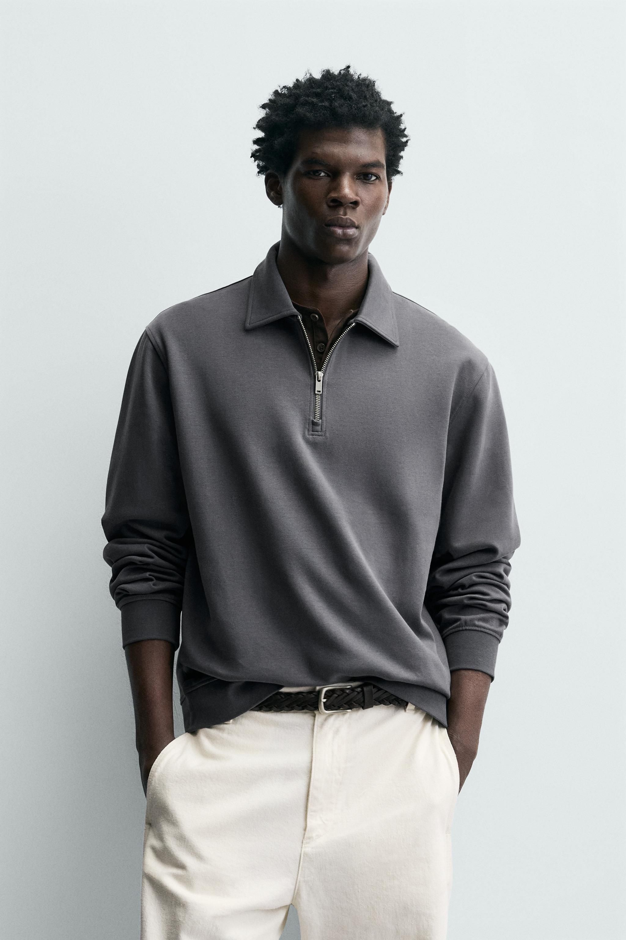 INTERLOCK ZIP POLO SWEATSHIRT