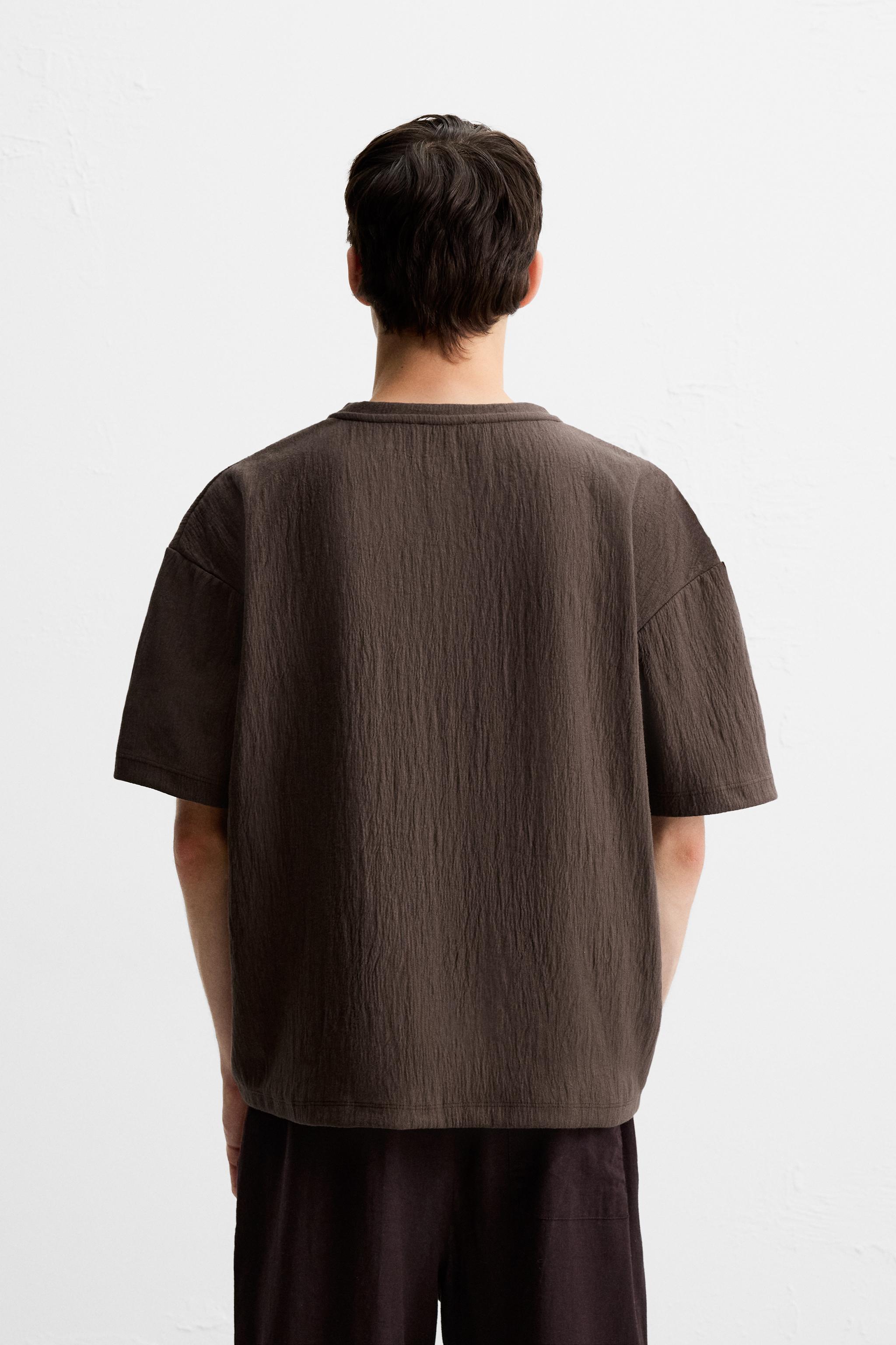 国内発送★ZARA★リラックスフィット♪テクスチャー素材*Tシャツ 03992405717-a2.jpg?ts=