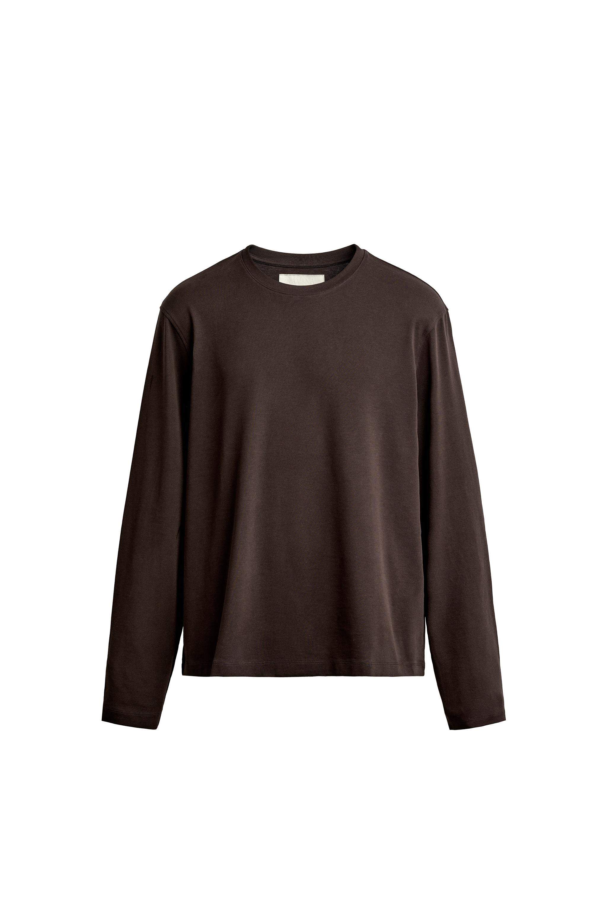 REGULAR FIT LONG-SLEEVE T-SHIRT - Dark anthracite | ZARA Canada