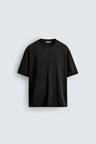 TECHNICAL PIQUÉ TEXTURE T-SHIRT - Black by Zara
