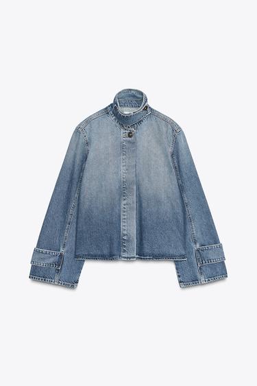 TRF HIGH NECK DENIM JACKET - Blue by Zara - Image 5