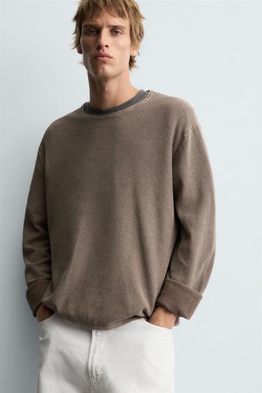 TEXTURED WASHED SWEATER - Faded pink by Zara - Image 5