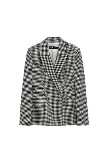 DOUBLE BREASTED TEXTURED WEAVE JACKET