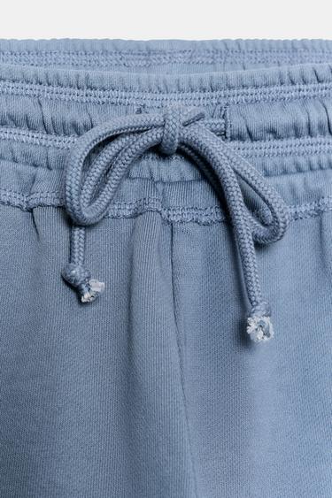 SHORT À CORDONS EFFET DÉLAVÉ - Bleu roi de Zara - Image 5