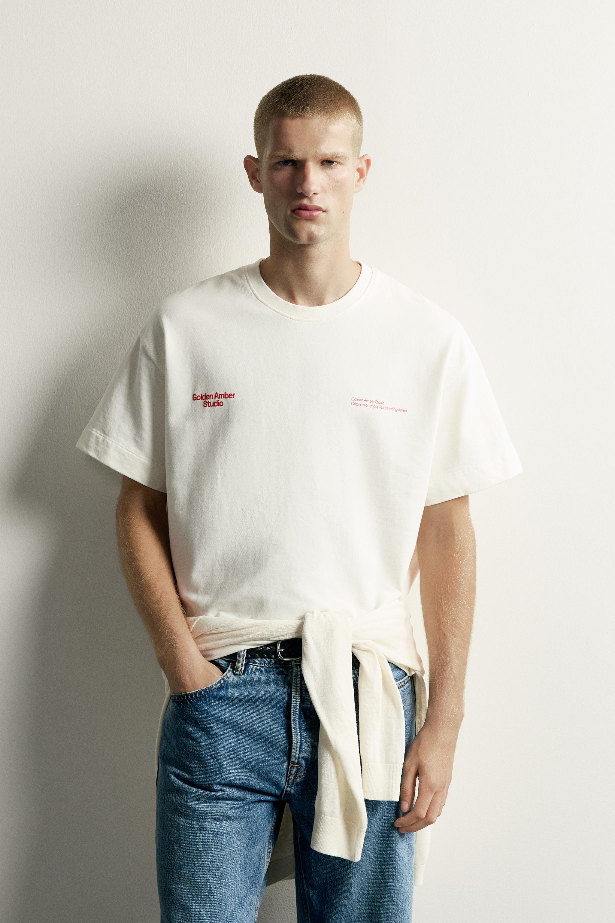 Мужские худи Zara CONTRAST GRAPHIC RELAXED FIT SWEATSHIRT — фото 2