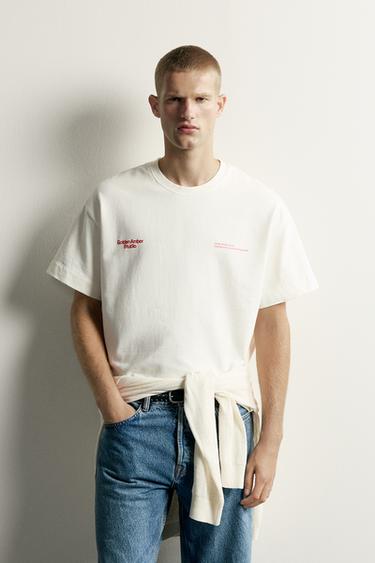 DESSUADORA RELAXED FIT AMB ESTAMPATS A CONTRAST - Cru de Zara