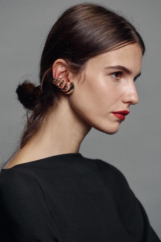 Zara RHINESTONE EAR CUFF - Golden - Image 0